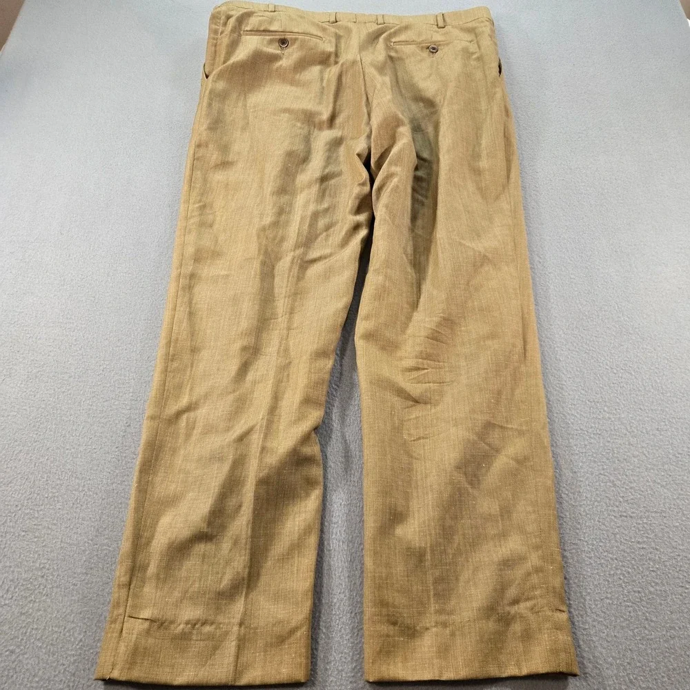 Ballin Dress Pants Mens 42 Tan Wool Linen Blend Flat Front Straight Leg Canada